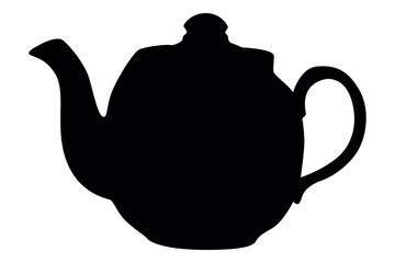 Vector art of Black teapot silhouette isolated on white background