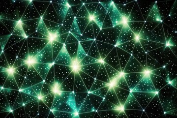 Fototapeta premium triangles are illuminated with bright white dots at their vertices