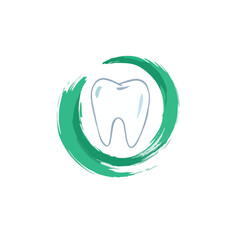 vector illustration of dental tooth, dentist company logo