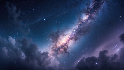 Fototapeta premium Charming Milky Way in a textured long exposure image of the nighttime sky