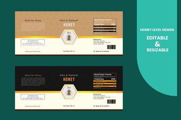 honey label design template,pure Honey label or packaging design, luxurious honey label design