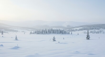Snowy landscape winter daytime view