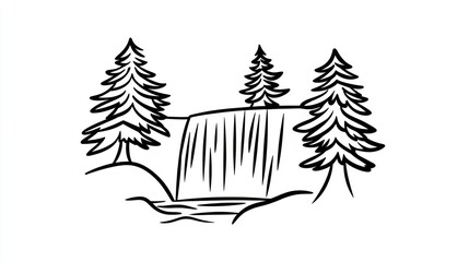 Fototapeta premium Waterfall Scene in Forest (1)