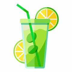 Green cocktail with straw