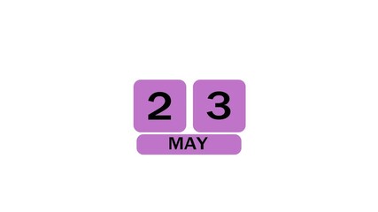 A calendar from 22nd May to 23rd May on a white background, marking the passing of time and the start of a new day.
