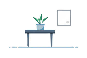 Fototapeta premium Minimalist Home Decor Simple Plant on Table Illustration