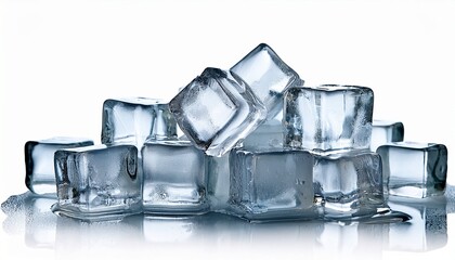 ice cubes on a white background