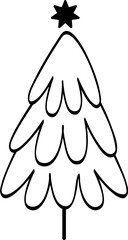 Christmas tree hand drawing doodle sketch element