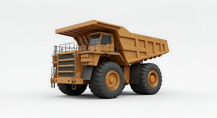 Obraz premium Large Haul Truck Isolated on White Background Heavy Duty Vehicle
