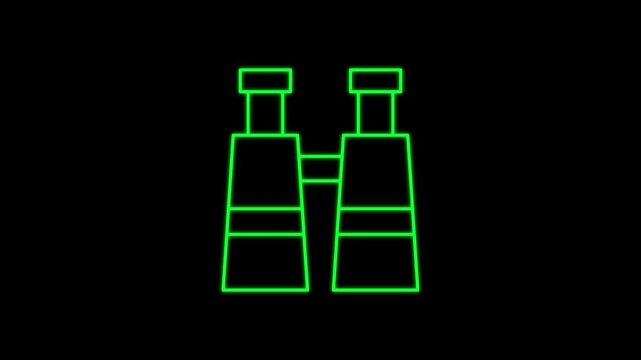 Glowing neon line Vape mod device icon isolated on black background. Vape smoking tool. Vaporizer Device. 4K Video motion graphic animation