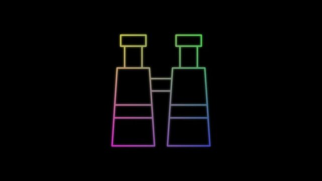 Glowing neon line Vape mod device icon isolated on black background. Vape smoking tool. Vaporizer Device. 4K Video motion graphic animation