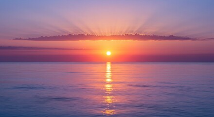 Fototapeta premium Sunset over calm ocean