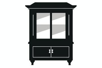 antique cabinet isolated