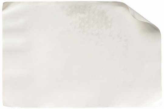 Blank White Paper Sheet with Corner Curled Up and Gray Border