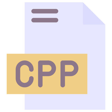 CPP File Format Vector Icon, Isolated On Abstract Background.