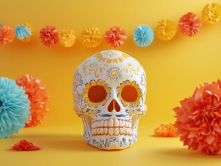 Vibrant Sugar Skull Celebration for Festive Cultural Traditions