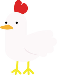 White Chicken Illustration / 귀여운 흰 닭 캐릭터 일러스트
