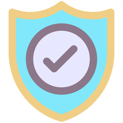 Shield, Protection, Check Sign, Security Vector Icon, User Interface, User Experience, Flat Style Isolated Vector Icon.