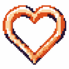 Obraz premium Pixel art heart retro digital design 8 bit vintage love symbol, nostalgic icon