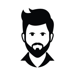 Flat Man Head Avatars with Various Hairstyles