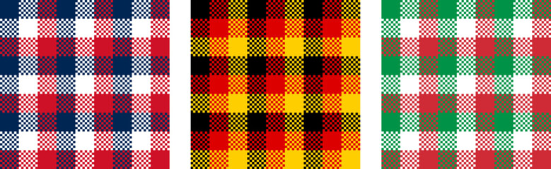 france, germany and italy pattern. tartan background for decoration and etc. vector illustration