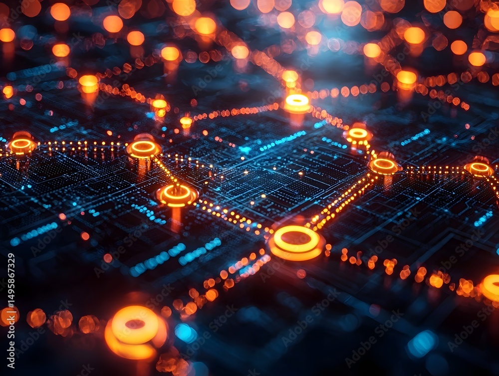 Poster a futuristic blockchain network for global logistics and secure business transactions