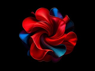 深紅と藍の渦巻く造形