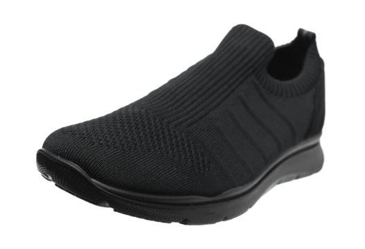 new light, flexible, anatomic black shoes, isolated on white background