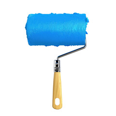 Obraz premium Bright Blue Paint Roller for Home Renovation and DIY Projects on transparent background