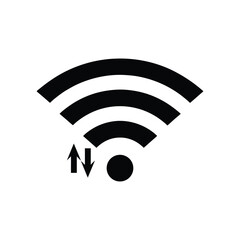 Wireless Network Icon with Up and Down Arrows – Flat Design.