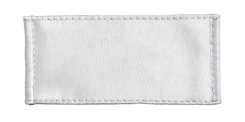 Blank White Woven Fabric Label with Stitched Edges for Clothing or Textile Design