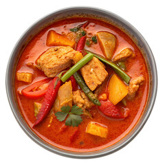 beef stew with vegetables isolated on transparent background