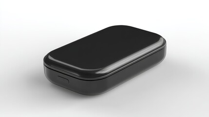 Black box with lid mockup on white background perfect for packaging and branding