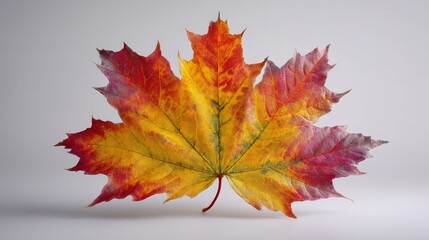 Fototapeta premium Radiant autumn leaves, stunning display of nature's transition from green to red and yellow