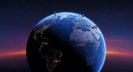 Fototapeta premium Planeta terra uma explosão de predios, universo e cor.
