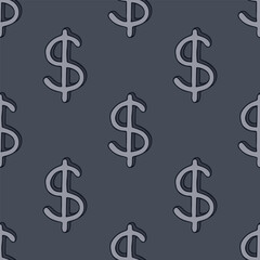Seamless pattern with dollar currency symbol for decorative print, wrapping paper, greeting cards, wallpaper and fabric