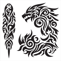 illustration vector graphic of tribal art abstract design ornament tattoo