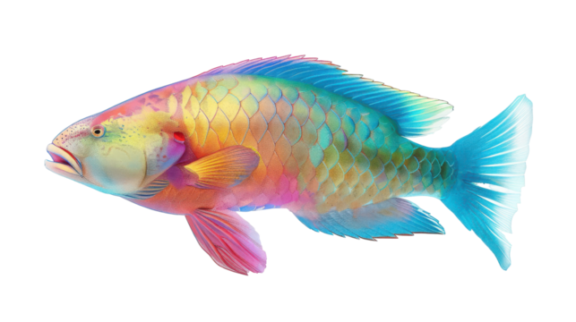Colorful tropical fish swimming gracefully in clear water, surrounded by vibrant coral reef