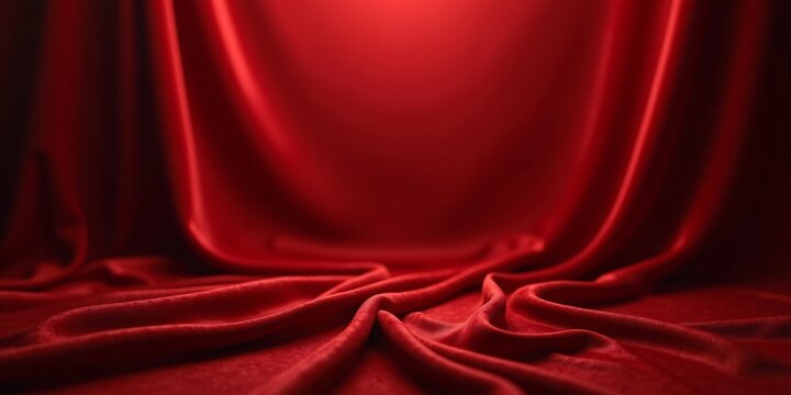 Deep Velvet Red Silk Satin Draped Texture Background