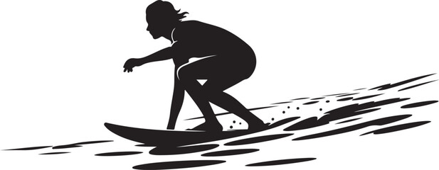 Silhouette of Surfer Riding Ocean Wave