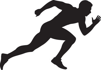 Silhouette of a Male Sprinter Running a Race