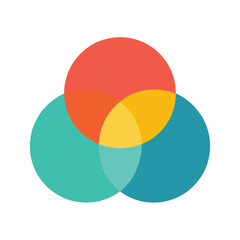 Obraz premium Colorful overlapping circles diagram representing connection, teamwork, and concepts visually