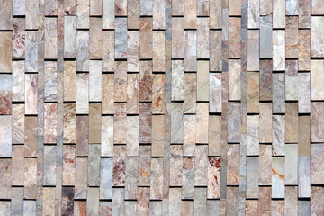 Decorative natural stone cladding on a building wall