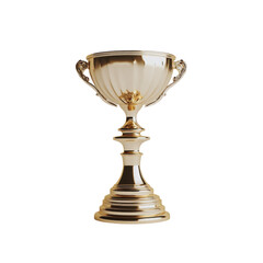 Elegant Gold Trophy on a White Background, Symbolizing Achievement and Success in Competitions on transparent background