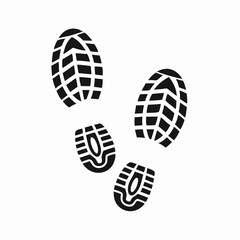 Two Black Shoe Prints Icon, Footprint Graphic