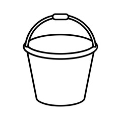 Water Bucket Outline Line Art Vector Icon