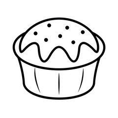 Pastry and Baking Goods Line Art Vector