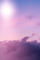 Fototapeta premium Beautiful rainbow flare in the sunset sky with bright light.