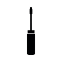 Glossy Lip Product Black Vector Silhouette
