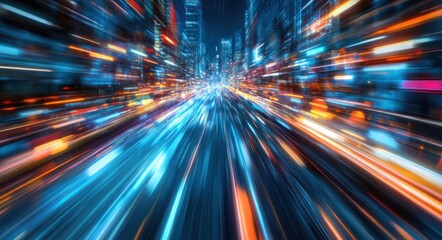 Dynamic Automation Vision: Futuristic Smart Industry with High-Speed Motion Blurs and Robotic Connections